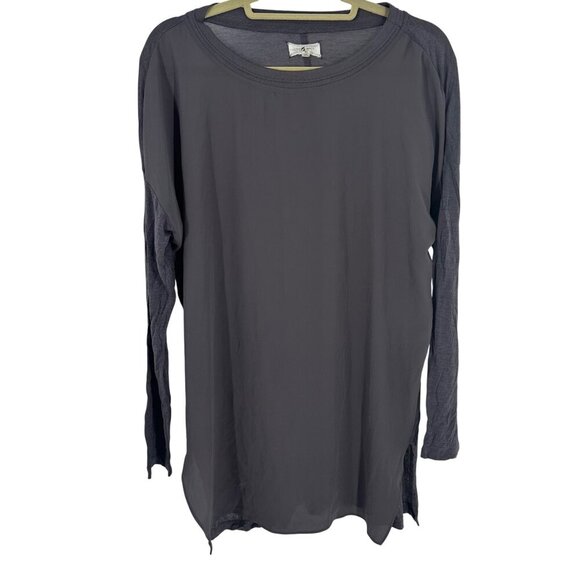 Lou & Grey Womens Long-Sleeve Tunic Top XL Gray Lightweight Relaxed Fit - Picture 1 of 7